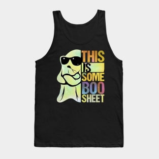 Funny This Is Some Boo Sheet Ghost Retro Halloween Costume. Tank Top